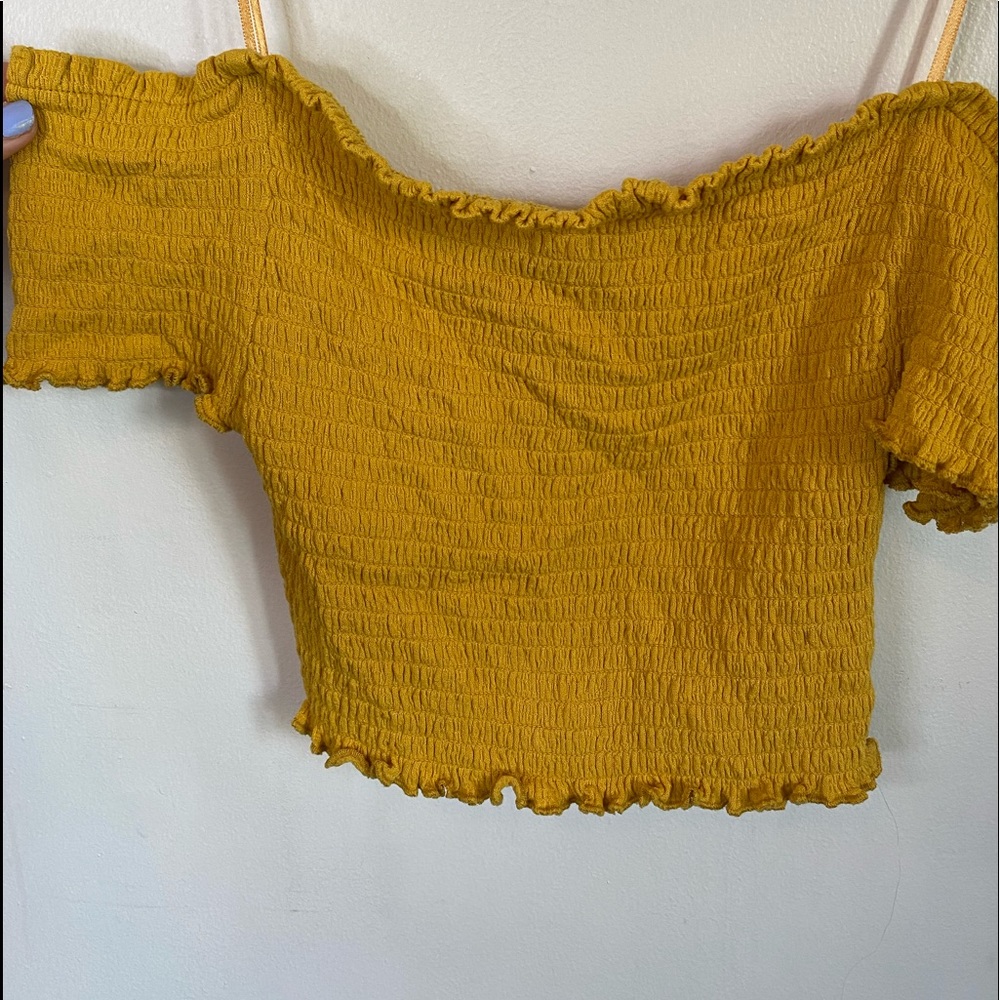 Love Tree yellow crop top
